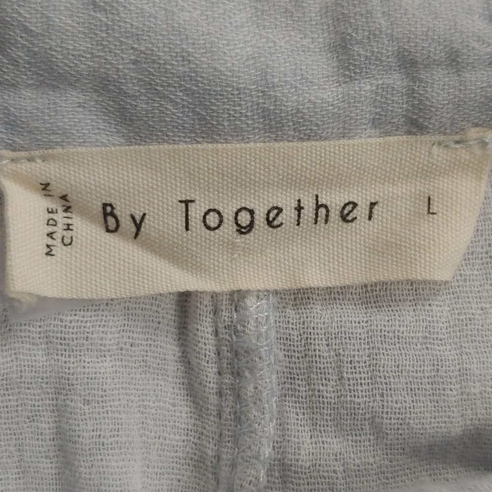 By Together Gauze Button-Front Romper – Light Blue